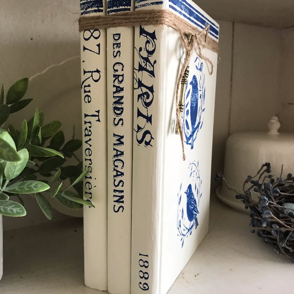 Handcrafted Distressed Up Styled Book Stack - Picture 7 of 8
